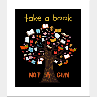 End gun violence. Take a book, not a gun! Posters and Art